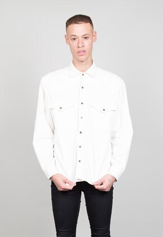 VINTAGE 70'S WHITE WRANGLER CORDUROY SHIRT