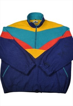 Vintage Fleece 1/4 Zip Block Colour Blue XL