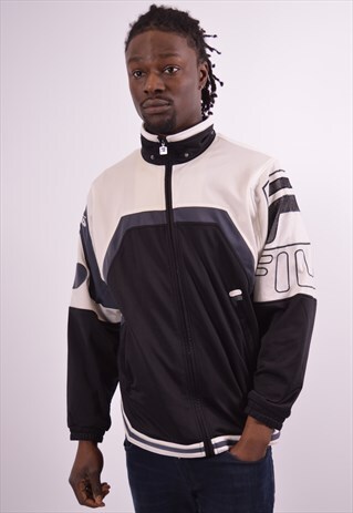 VINTAGE FILA TRACKSUIT TOP JACKET BLACK