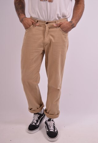 WRANGLER MENS VINTAGE TROUSERS W32 L34 BROWN 90S