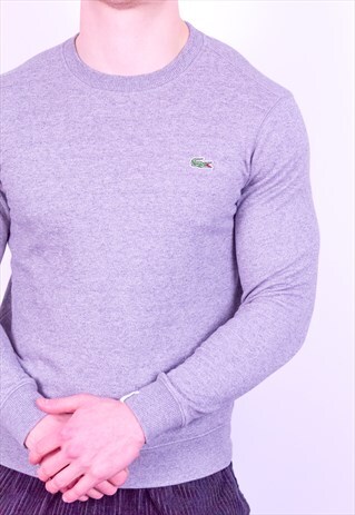 VINTAGE LACOSTE SWEATSHIRT IN GREY SMALL