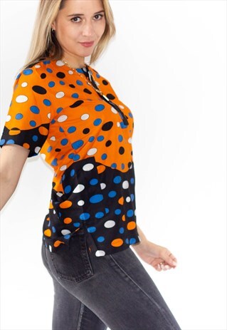 VINTAGE 80'S POLKA DOT LIGHT BLOUSE