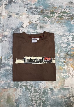 Brown Timberland Pro Series Spell Out T Shirt
