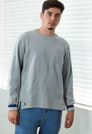 VINTAGE POLO RALPH LAUREN SWEATSHIRT JUMPER LOGO 90S M 21.2