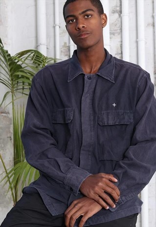 VINTAGE STONE ISLAND LOGO SHIRT BLUE