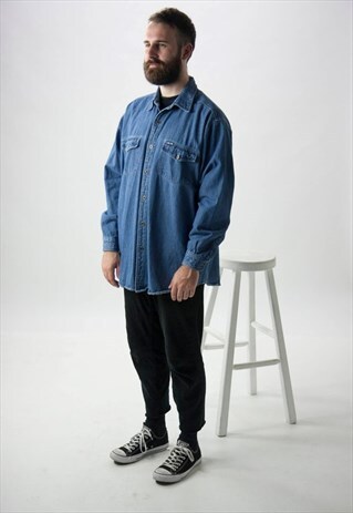 DENIM MEDIUM BLUE SHIRT / CHEROKEE JEANS SHIRT