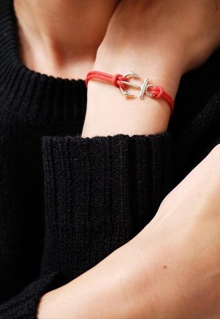 RED ANCHOR CORD BRACELET