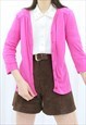 90S VINTAGE PINK LOVE HEART CARDIGAN