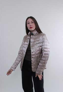 Vintage Max Mara puffer jacket, lightweight rose gold jacket