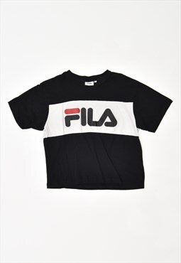 Vintage Fila Crop T-Shirt Top Black