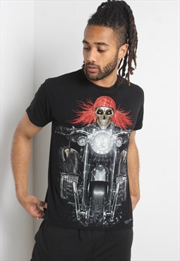 Vintage Heavy Metal Graphic T-Shirt Black