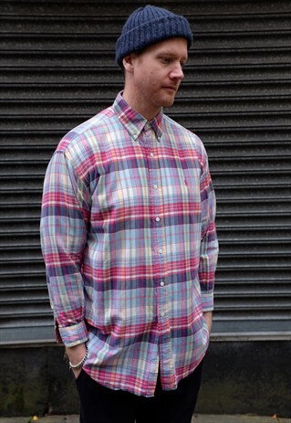 VINTAGE POLO RALPH LAUREN CHECKED BUTTON DOWN SHIRT
