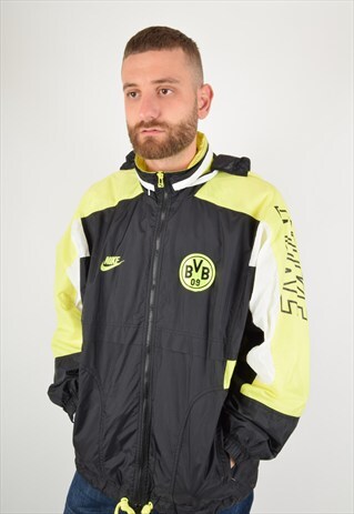 VINTAGE NIKE PREMIER WINDBREAKER BVB 90'S SIZE L (2266)