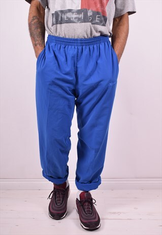LOTTO MENS VINTAGE TRACKSUIT TROUSERS W36 L32 BLUE 90'S