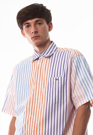 VINTAGE LACOSTE SHORT SLEEVE 90S MULTICOLORED STRIPED