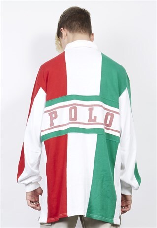 VINTAGE 90'S RALPH LAUREN SUPER-OVERSIZE STRIPE POLO SWEATER