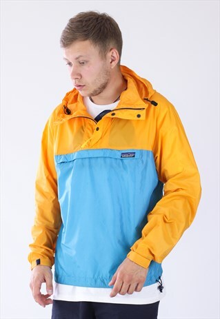 VINTAGE MENS PATAGONIA COLORBLOCK LIGHTWEIGHT ANORAK JACKET