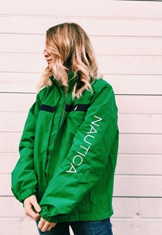 GREEN NAUTICA SHELL JACKET