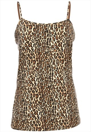 BEYOND RETRO VINTAGE LEOPARD PRINT 1990S TOP - M