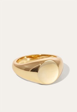 Oval Signet Ring Sterling Silver Gold Plated 