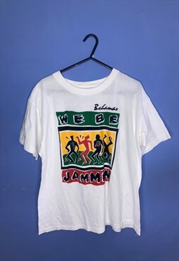 vintage white 90s XL we be jammin bahamas tshirt