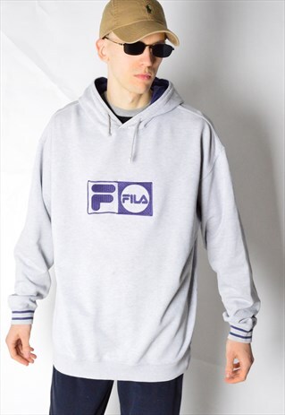 VINTAGE 90S GREY FILA HOODIE