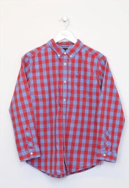 Vintage Tommy Hilfiger shirt in red & blue. Best fits L kids