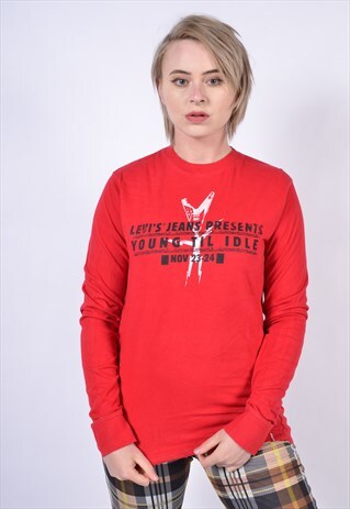 VINTAGE LEVIS LONG SLEEVE T-SHIRT RED