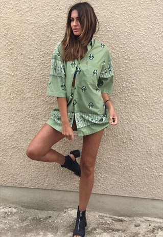 PATTERNED OVERSIZED RETRO VINTAGE UNISEX FESTIVAL SHIRT