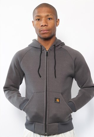 VINTAGE CARHATT LOGO NEOPRENE HOODIE GREY