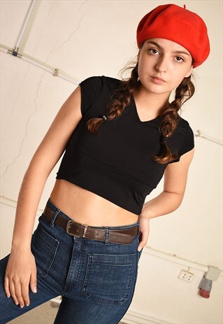 90'S RETRO MINIMALIST GRUNGE LYCRA TOP TEE