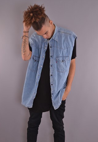 VINATGE LEVI'S SLEEVELESS DENIM SHIRT LS1021