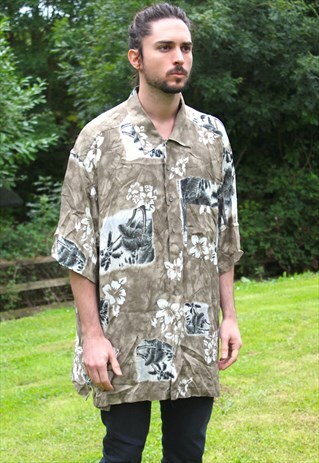 VINTAGE 90S HAWAIIAN USA SHIRT - 4XL - FESTIVAL - OVERSIZE