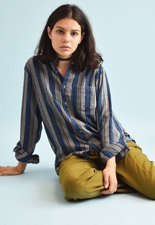 70'S RETRO STRIPED BOHO LOOSE-FITTED SHIRT TOP