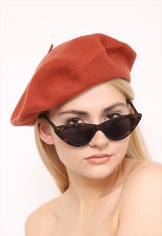 VINTAGE KANGOL ORANGE WOOL BERET