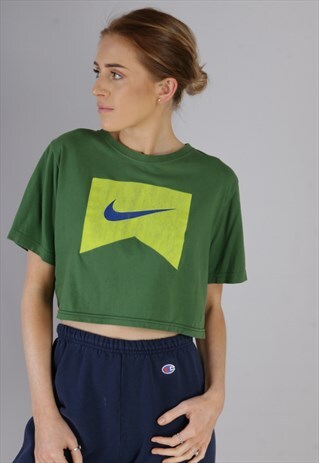 VINTAGE REWORKED NIKE CROP TOP GREEN Z495