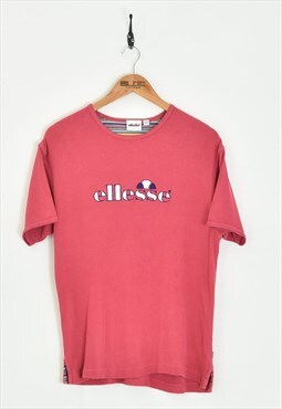 Vintage Women's Ellesse T-Shirt Pink Medium