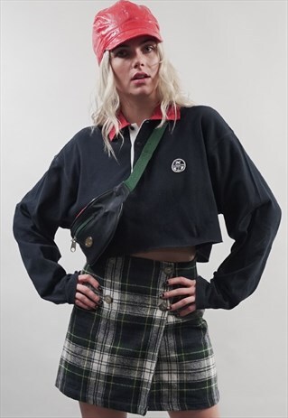 VINTAGE 80'S GREEN TARTAN PELMET SKIRT
