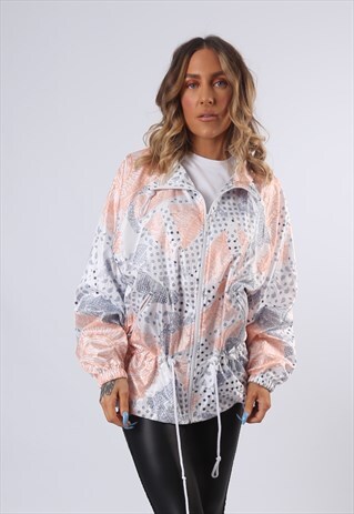 SHELL BOMBER PRINT PATTERNED JACKET OVERSIZED UK 12 (BF2G)
