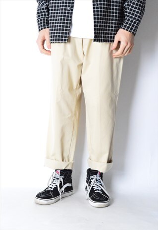 VINTAGE 90S BEIGE MINIMALIST PANTS