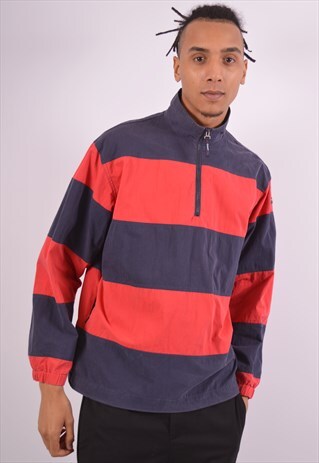 VINTAGE GANT PULLOVER JACKET STRIPES RED