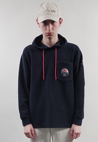 VINTAGE 90'S NORTH SAILS NAVY FLEECE HOODIE