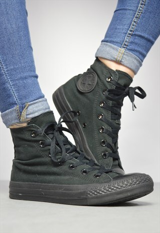 VINTAGE 90S CONVERSE BLACK HI-TOPS GRUNGE RETRO FESTIVAL