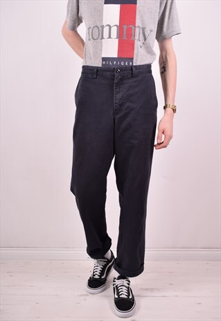 AVIREX MENS VINTAGE TROUSERS W34 L34 BLUE 90S