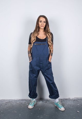 VINTAGE NAVY BLUE DENIM DUNGAREES