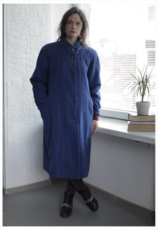 VINTAGE 80'S MAXI ROYAL BLUE COAT