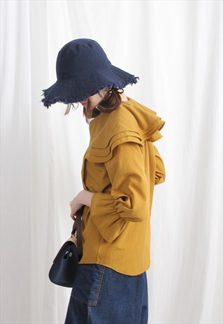 (KOREAN) 3-LAYERED COLOR BLOUSE WITH BELL SLEEVE