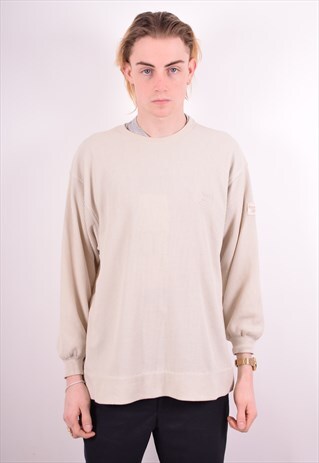 REEBOK MENS VINTAGE TOP LONG SLEEVE MEDIUM BEIGE 90S