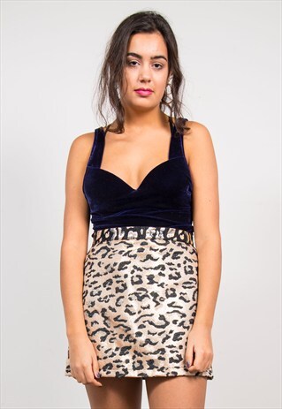 VINTAGE 90'S BLUE VELVET STRAPPY TOP