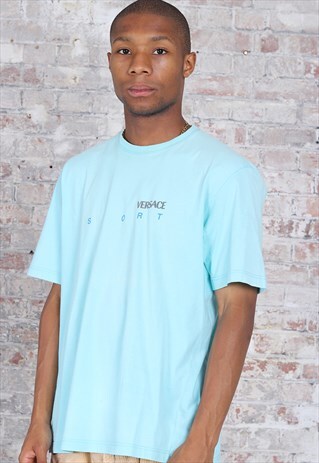 VINTAGE VERSACE LOGO T-SHIRT BLUE